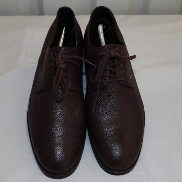 Coach Men\'s Derby Brown Pebbled Leather Shoes Size 11.5 Style FG2991 GUC Lace main image 4